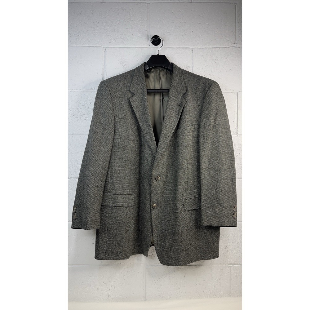 Hart Schaffner Marx Men's‎ 48 R Wool 2-Button Sports Blazer Jacket Olive Green